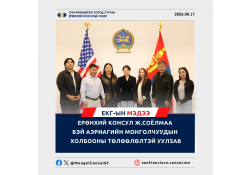 ЕРӨНХИЙ КОНСУЛ Ж.СОЁЛМАА БЭЙ АЭРИАГИЙН МОНГОЛЧУУДЫН ХОЛБООНЫ ТӨЛӨӨЛӨЛТЭЙ УУЛЗАВ