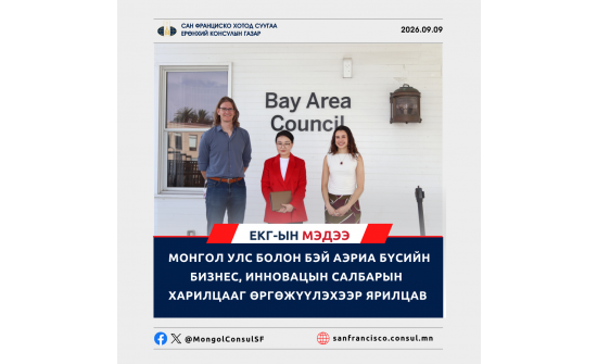 МОНГОЛ УЛС БОЛОН БЭЙ АРИА БҮСИЙН БИЗНЕС, ИННОВАЦЫН САЛБАРЫН ХАРИЛЦААГ ӨРГӨЖҮҮЛЭХЭЭР ЯРИЛЦАВ
